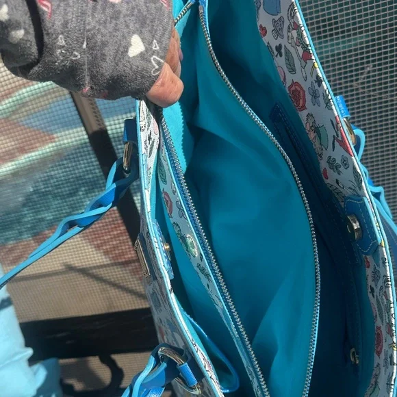 Dooney & Bourke Alice in Wonderland Tote with Blue Handles - Picture 5 of 7